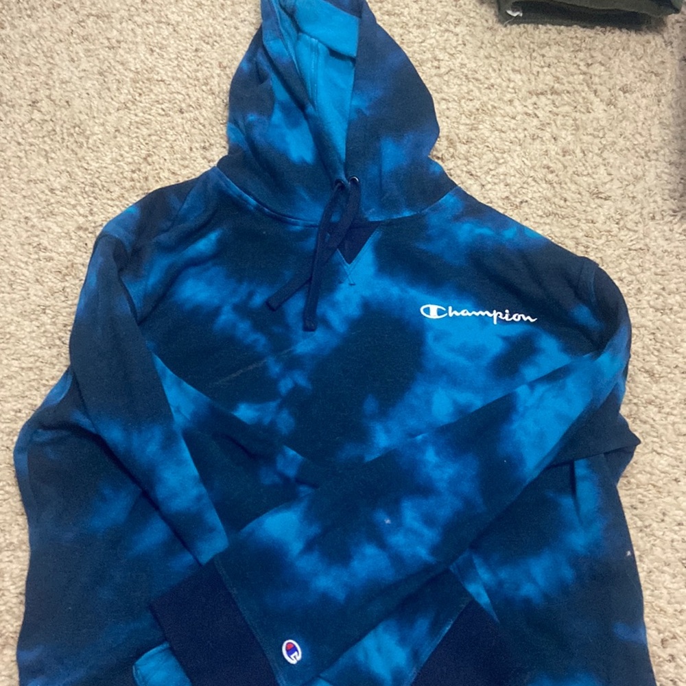 Black and blue tie dye youth XL hoodie